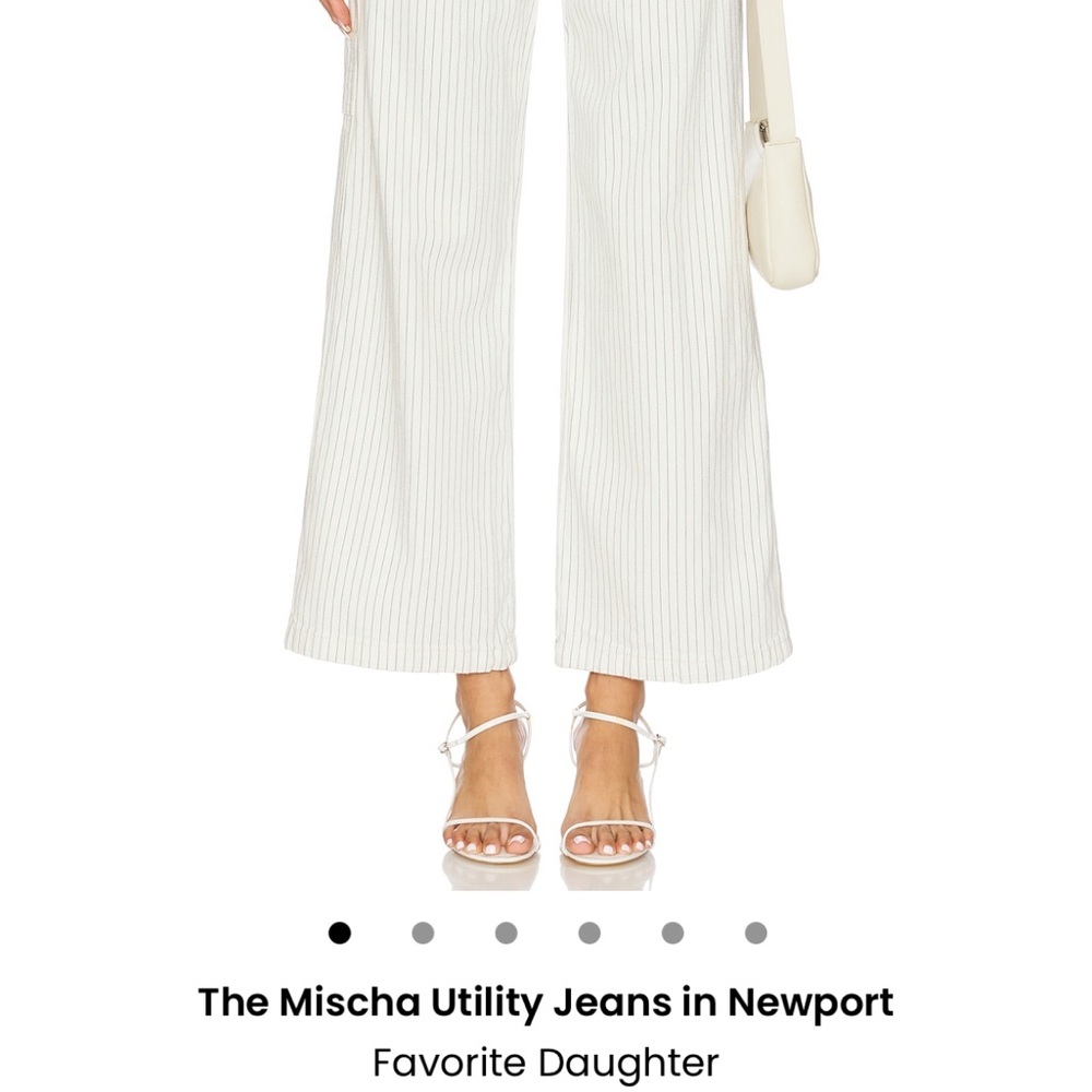 Favorite Daughter White Striped Wide Leg Jeans